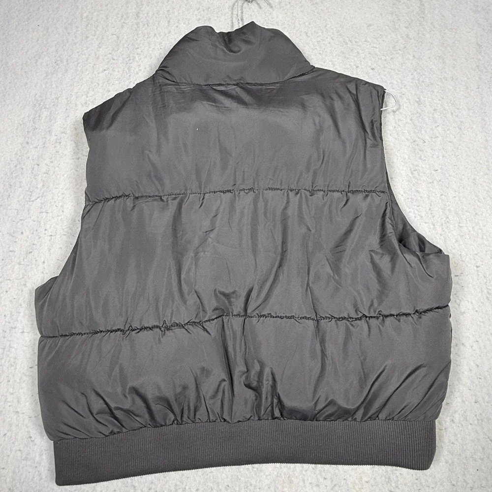 Madden Girl Kids Puffer Vest Gray Full Zip Quilted Sleeveless Jacket Large